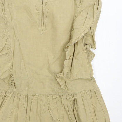 Womens UK Size S Lost Stock Brown Basic Blouse