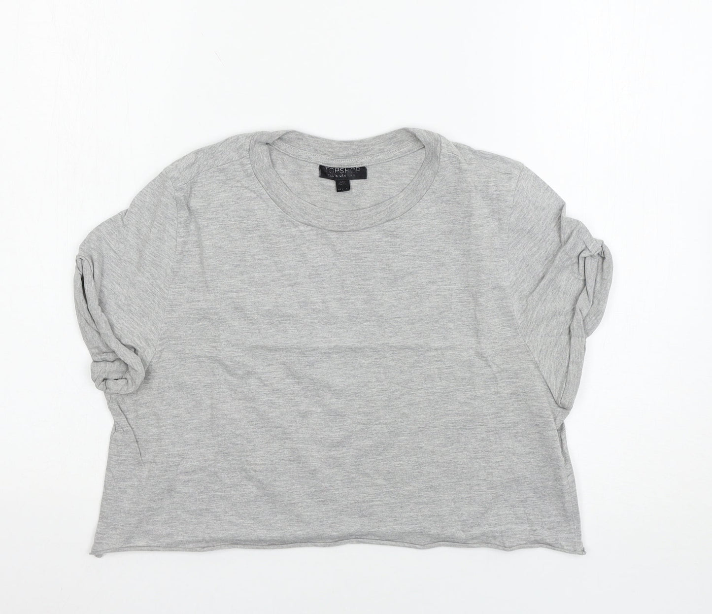Womens UK Size 8 Topshop Grey Basic T-Shirt