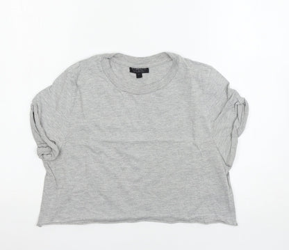Womens UK Size 8 Topshop Grey Basic T-Shirt