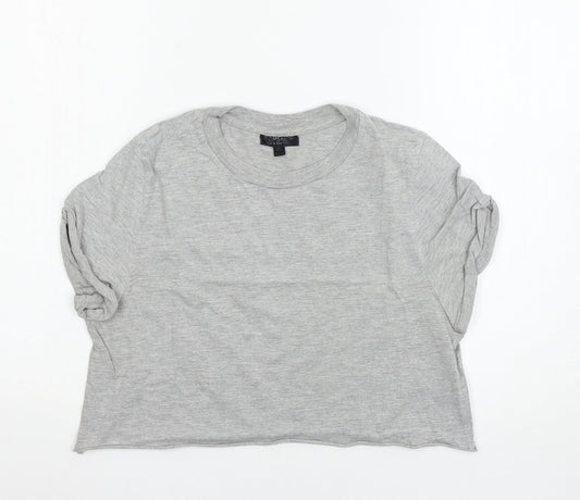 Womens UK Size 8 Topshop Grey Basic T-Shirt