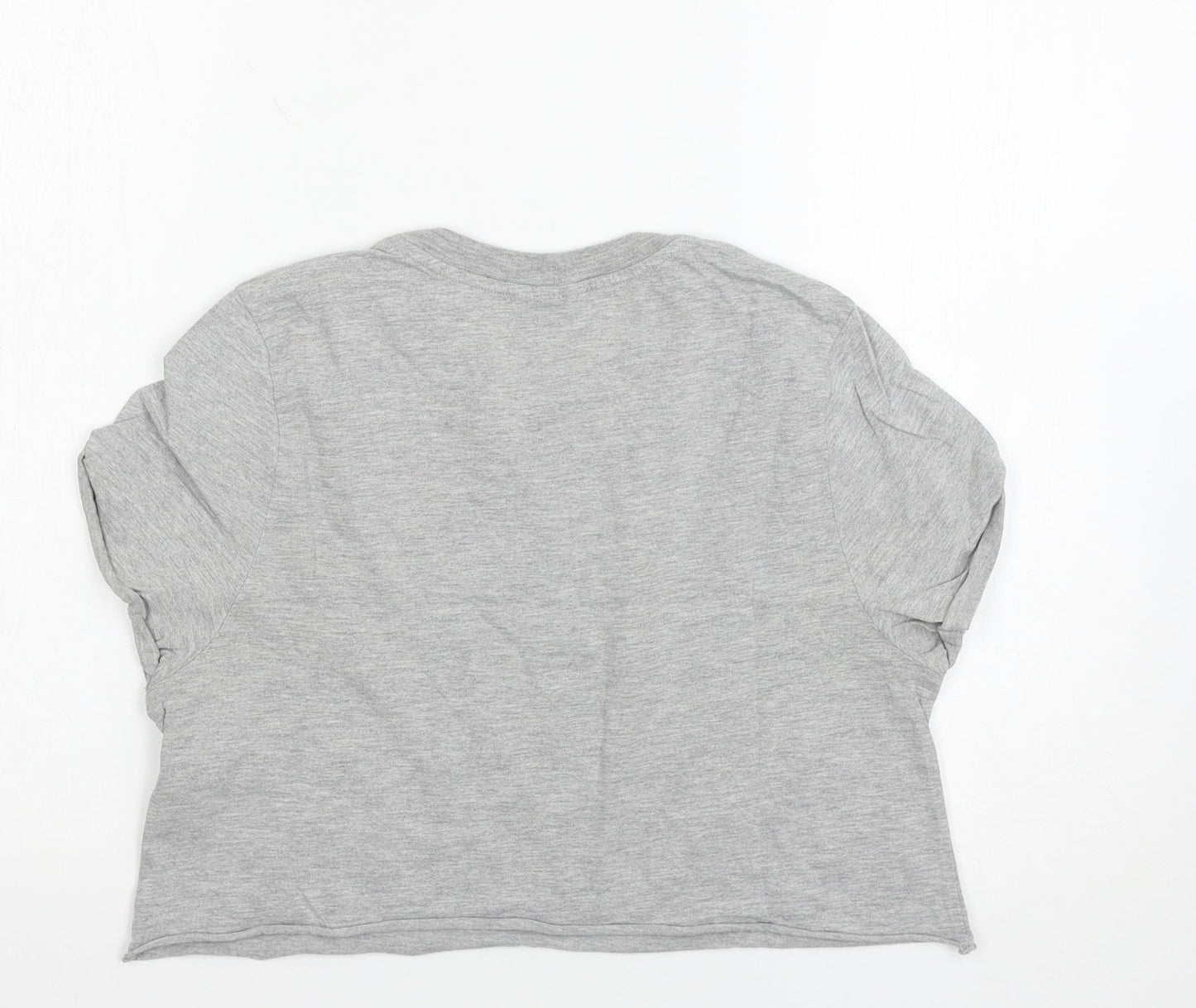 Womens UK Size 8 Topshop Grey Basic T-Shirt