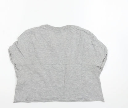 Womens UK Size 8 Topshop Grey Basic T-Shirt