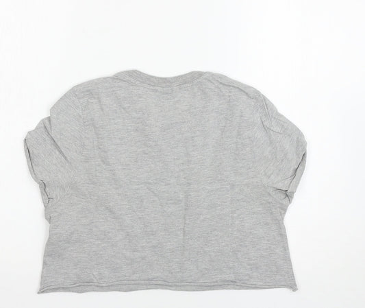 Womens UK Size 8 Topshop Grey Basic T-Shirt
