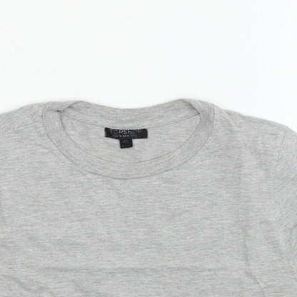 Womens UK Size 8 Topshop Grey Basic T-Shirt