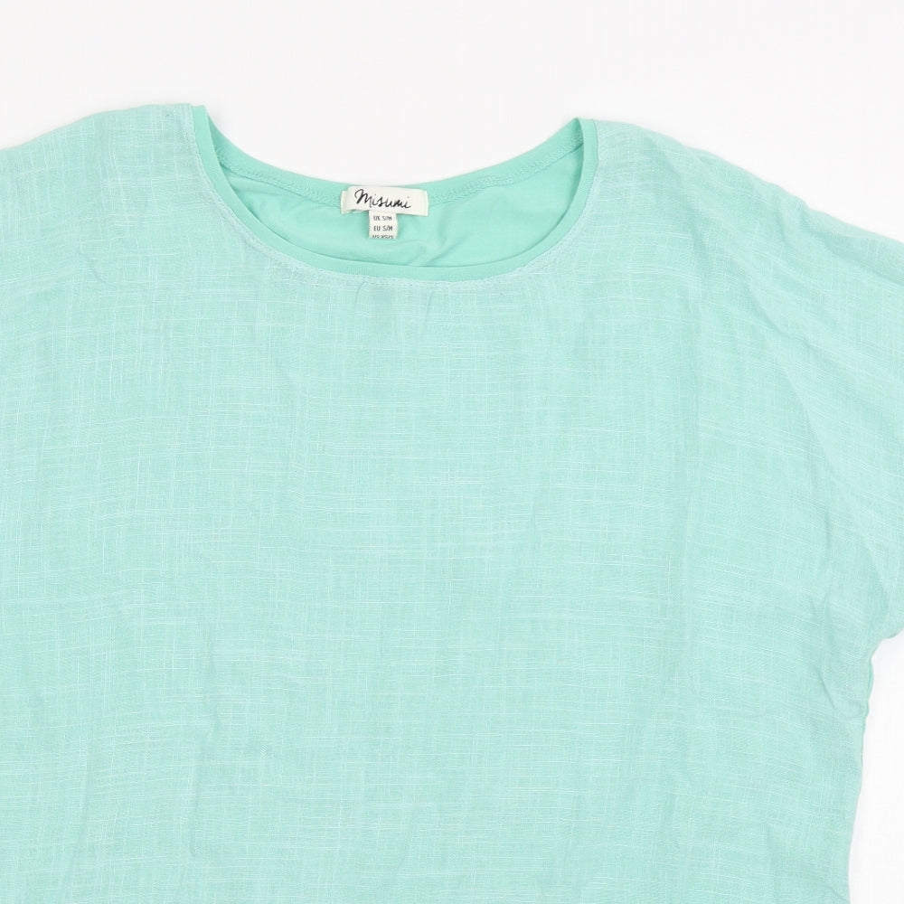 Womens UK Size M Misumi Green Basic T-Shirt
