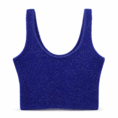 Womens UK Size M Bershka Blue Basic Tank