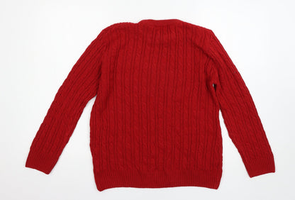 Womens UK Size L CHIC Red Pullover Jumper