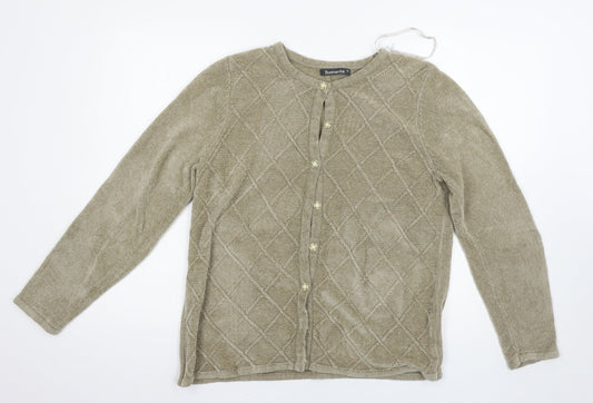 Womens UK Size M Bonmarché Beige Cardigan Jumper