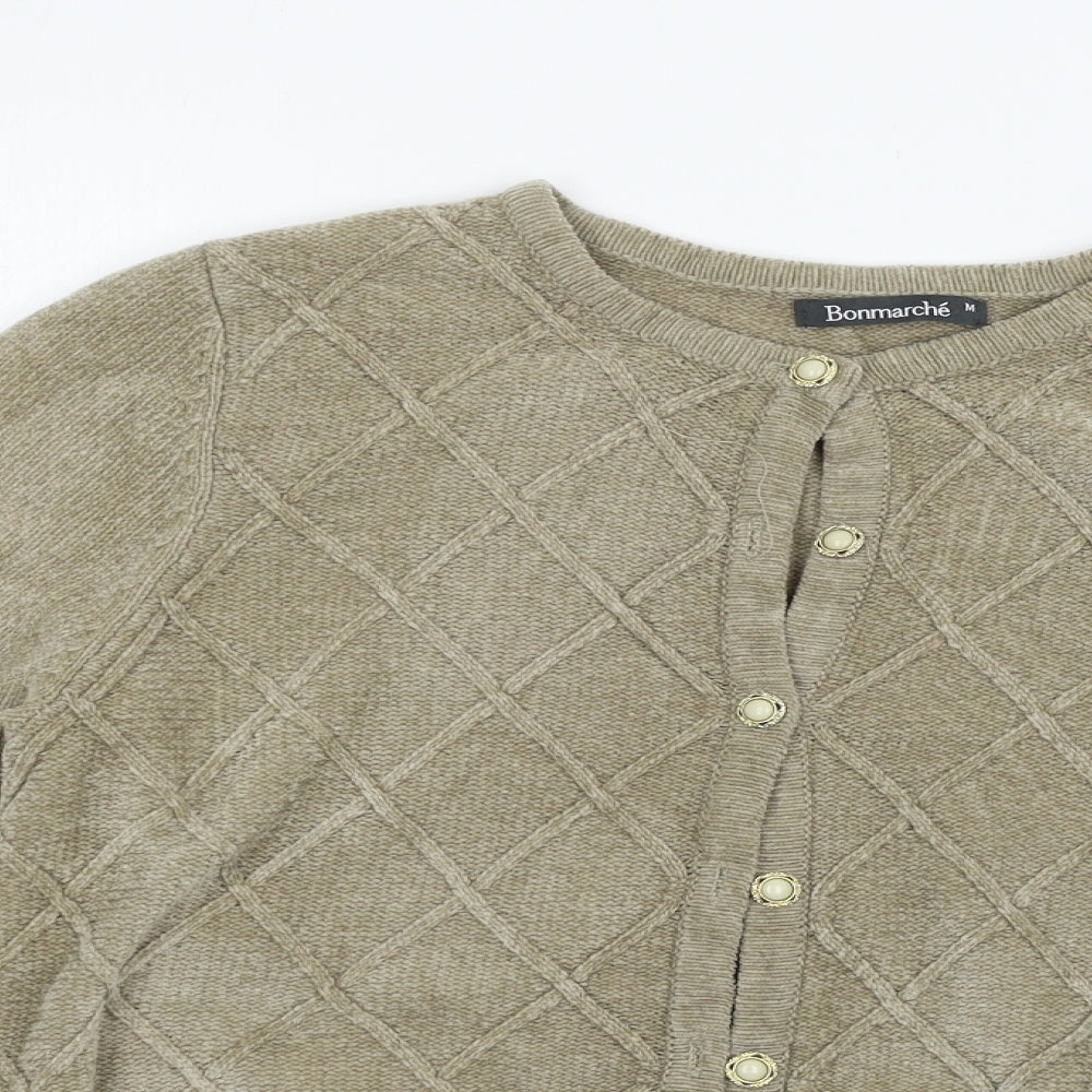 Womens UK Size M Bonmarché Beige Cardigan Jumper