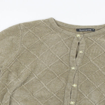 Womens UK Size M Bonmarché Beige Cardigan Jumper