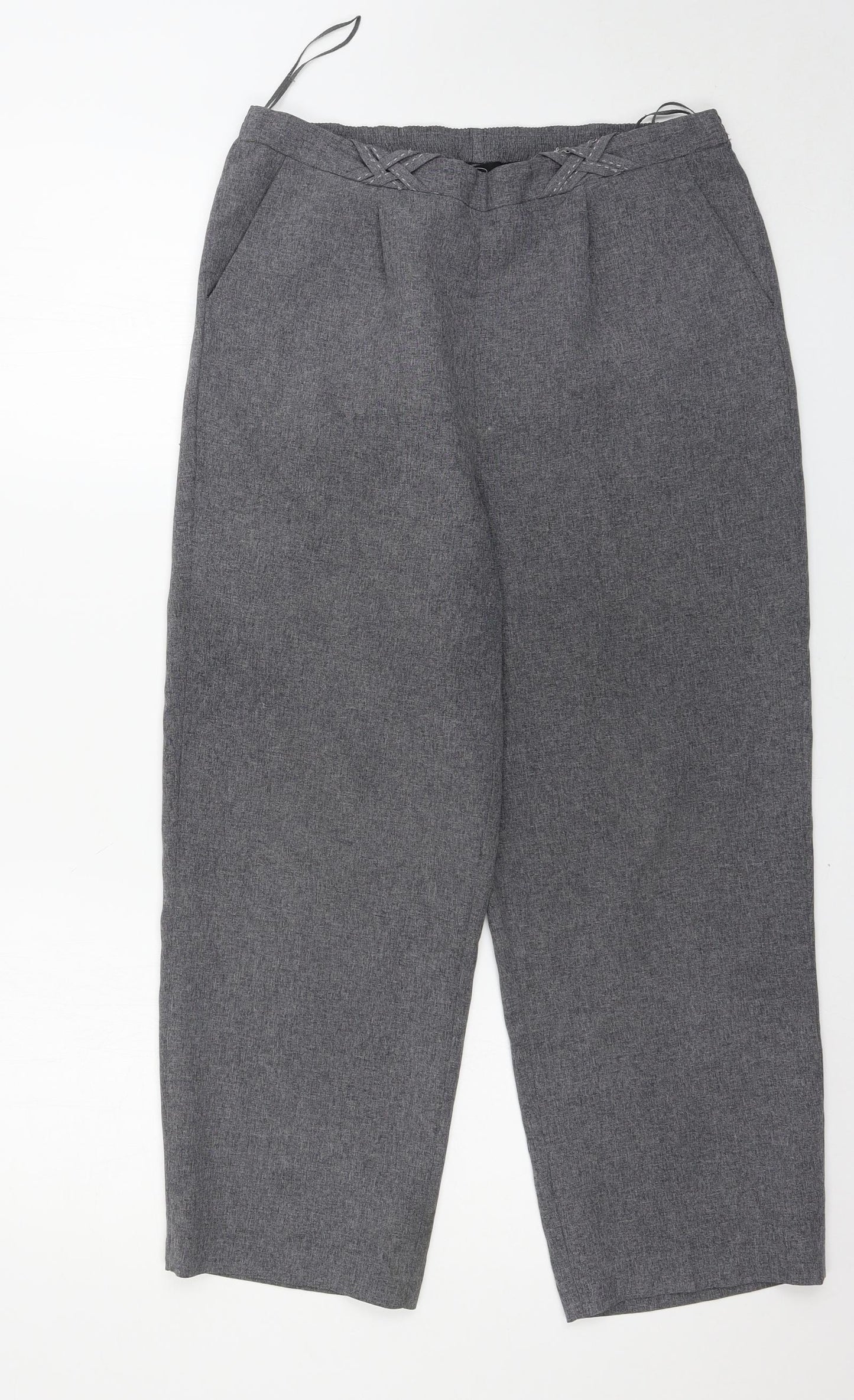 BM Womens Grey   Trousers  Size 12 L25 in