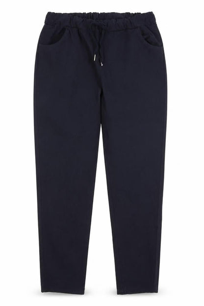 Front view of Port Original women’s blue trousers, size UK 10, 28-inch leg