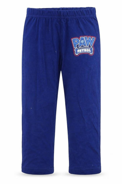 Front view of Paw Patrol boys’ blue solid pyjama pants, size 2-3, years