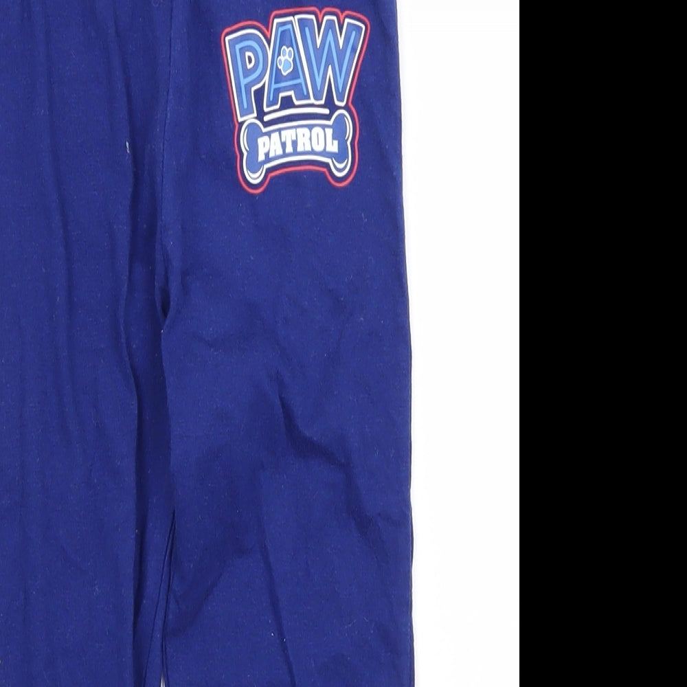 Close-up detail of Paw Patrol boys’ blue solid pyjama pants, size 2-3, years