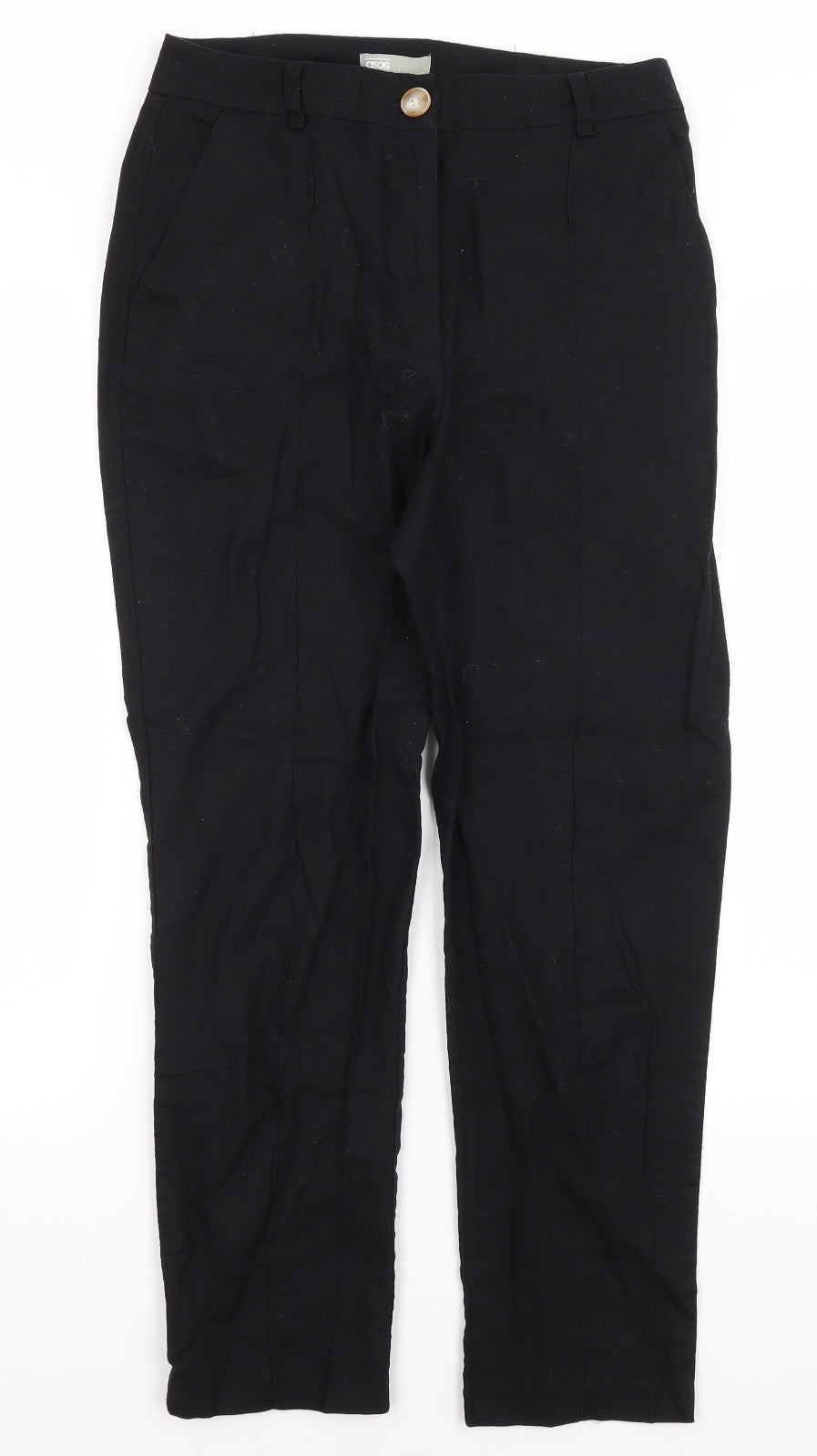 Womens UK Size 10 ASOS Regular Fit  Black Trousers