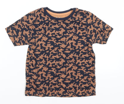 Nutmeg Boys Blue Camouflage  Basic T-Shirt Size 5-6 Years