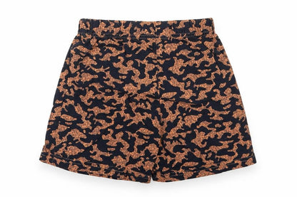 Front view of Nutmeg boys’ blue camouflage bermuda shorts, size 5-6, years