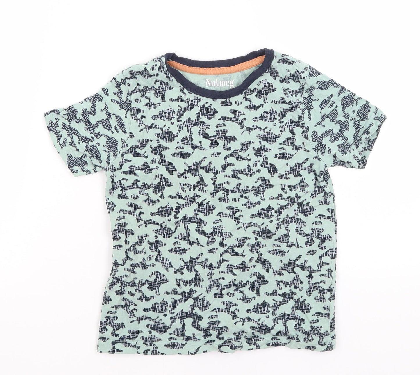 Nutmeg Boys Blue Camouflage  Basic T-Shirt Size 5-6 Years