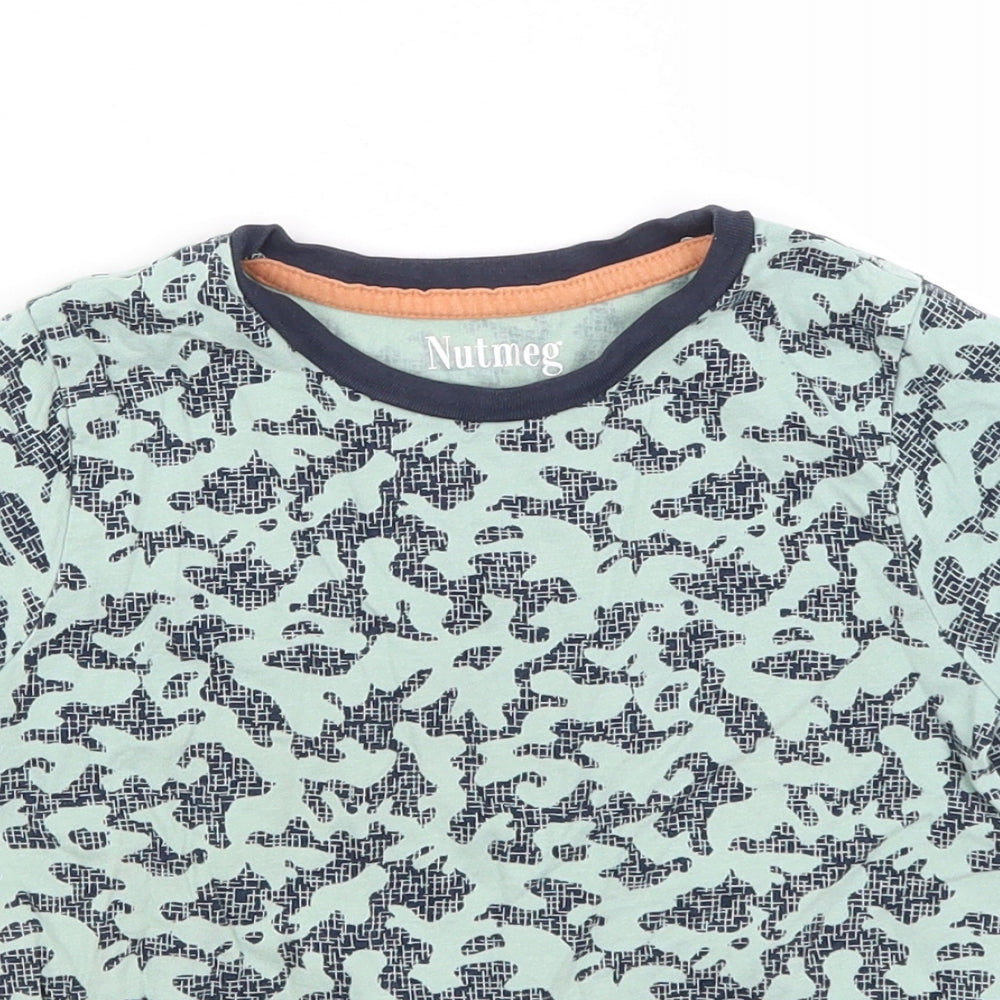Nutmeg Boys Blue Camouflage  Basic T-Shirt Size 5-6 Years