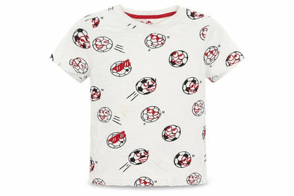 Front view of F&F boys’ white basic t-shirt, size 5-6, years - football