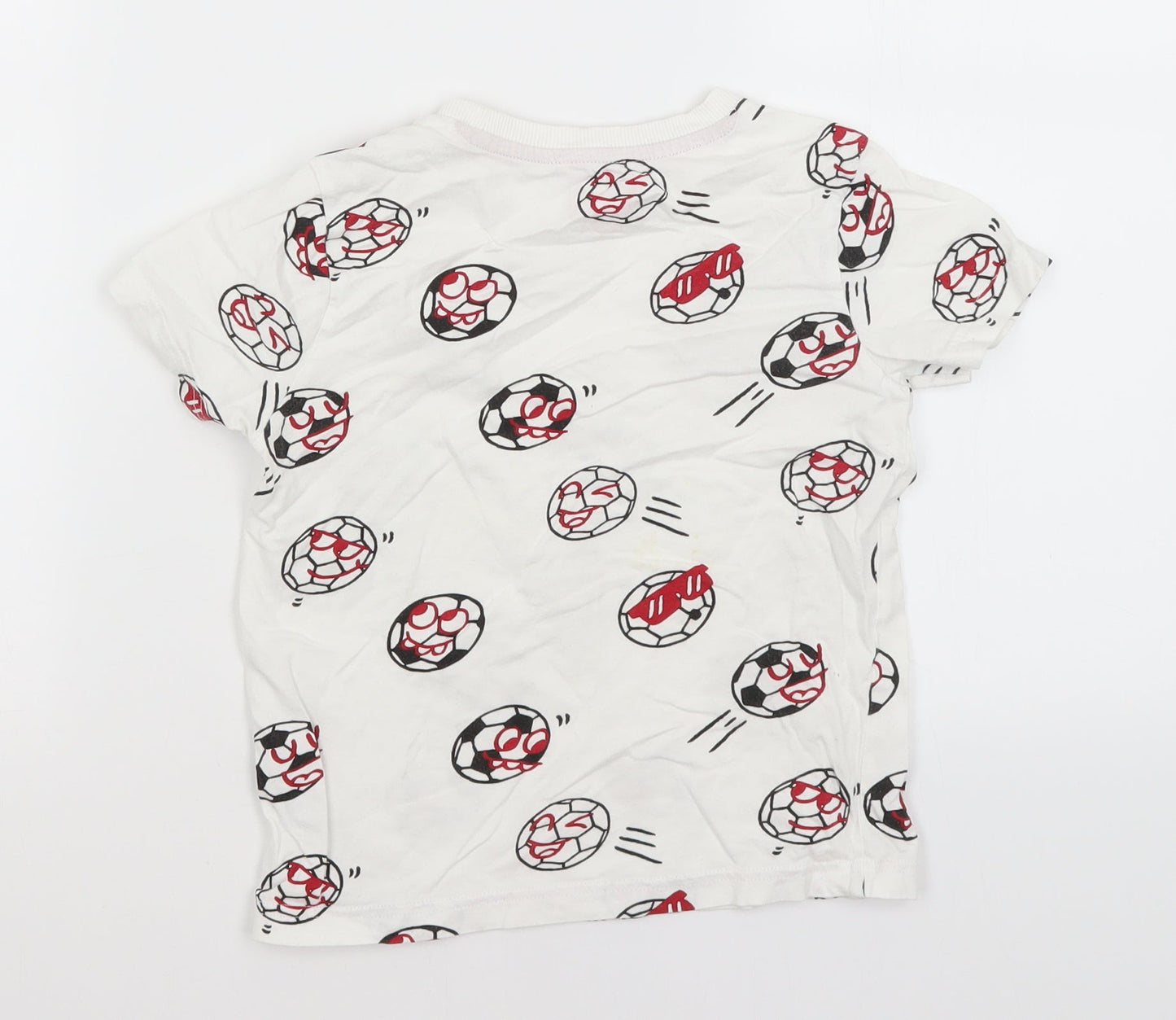 F&F Boys White   Basic T-Shirt Size 5-6 Years  - Football