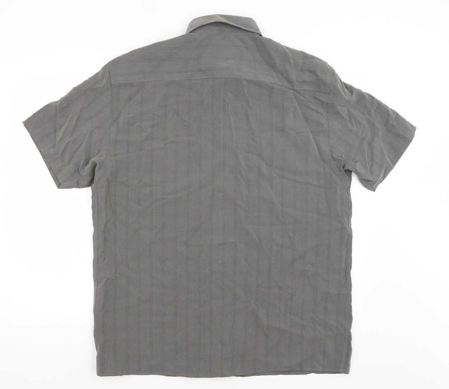 Thomas Nash Mens Grey Check   Button-Up Size L