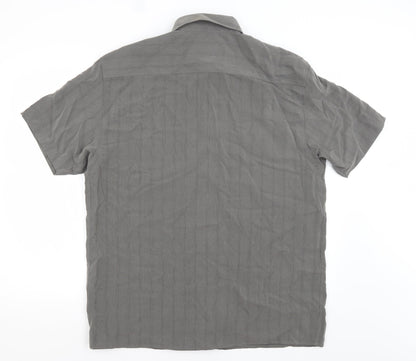 Thomas Nash Mens Grey Check   Button-Up Size L