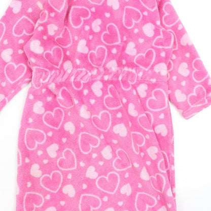 Primark Girls Pink Solid  Kimono Gown Size 5-6 Years  - Hearts