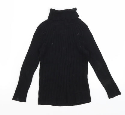 George Girls Black   Basic T-Shirt Size 4-5 Years
