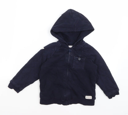 Junior J Boys Blue   Full Zip Hoodie Size 2-3 Years