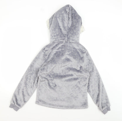 George Womens Silver Animal Print  Pullover Hoodie Size 8