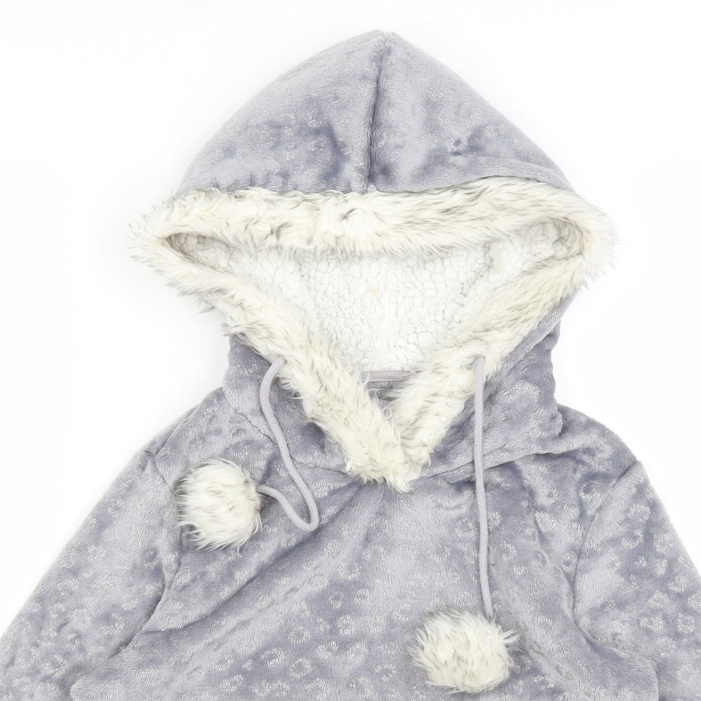 George Womens Silver Animal Print  Pullover Hoodie Size 8