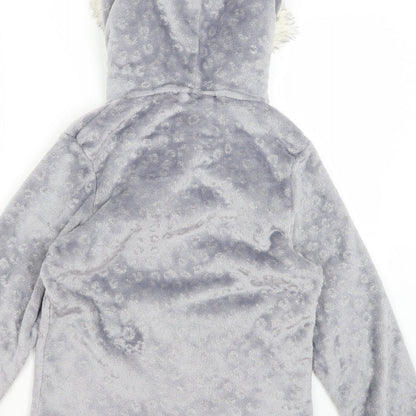 George Womens Silver Animal Print  Pullover Hoodie Size 8