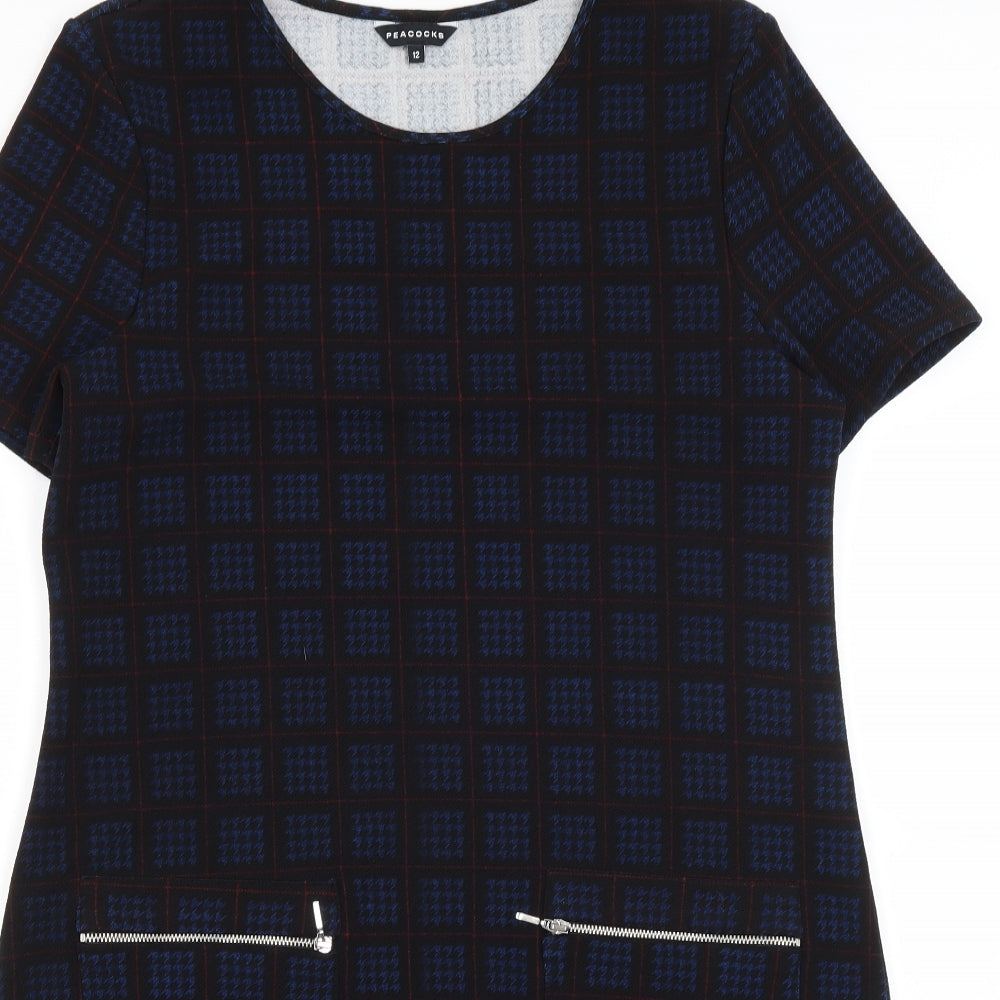Peacocks Womens Black Houndstooth  Pencil Dress  Size 12