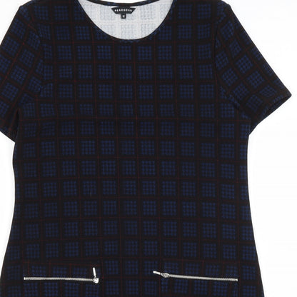 Peacocks Womens Black Houndstooth  Pencil Dress  Size 12