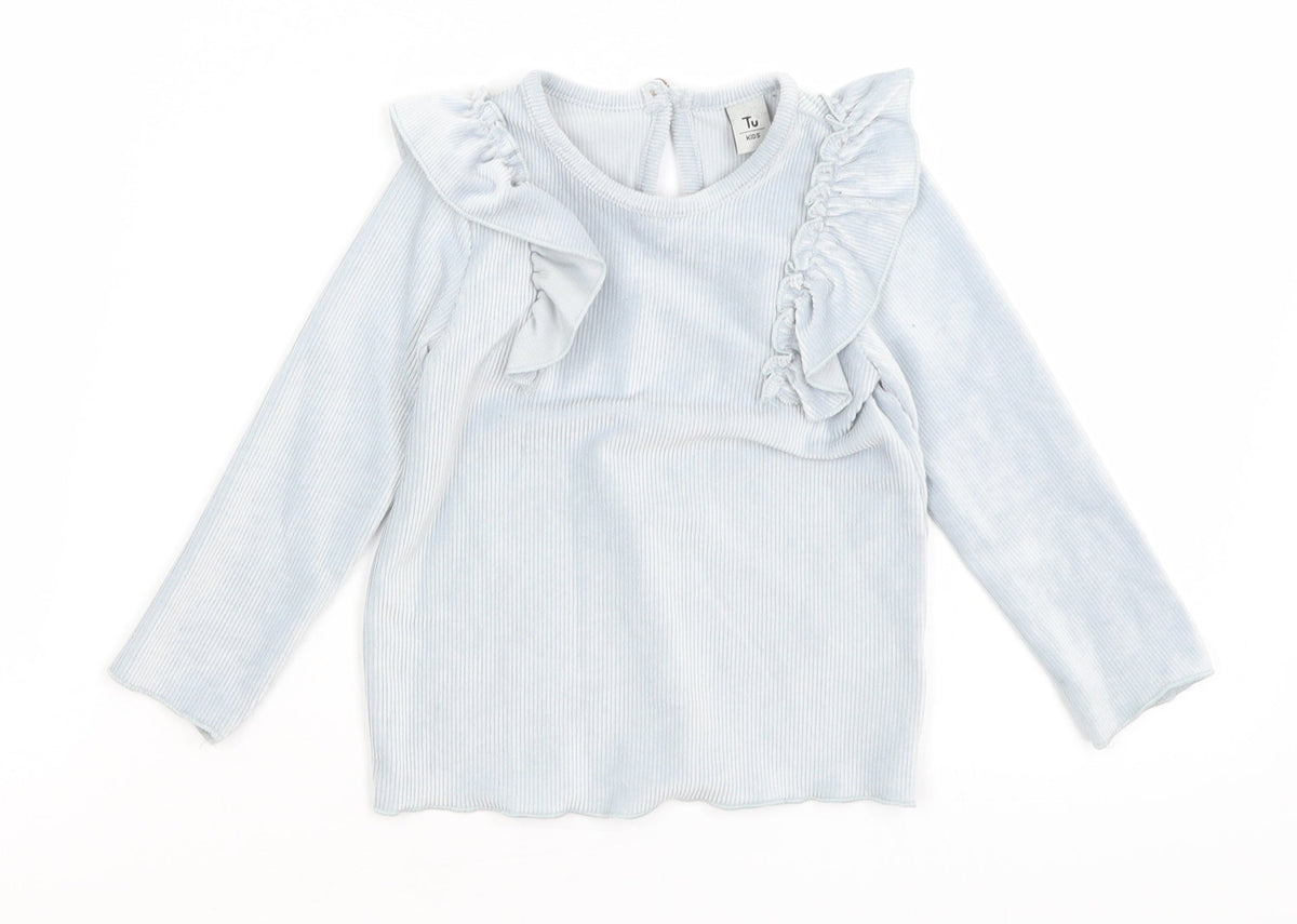 Additional front view of Tu Baby Blue Basic T-Shirt, size 12-18, Months