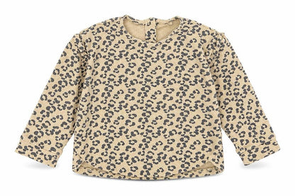 Front view of Tu Baby Brown Animal Print Basic T-Shirt, size 9-12, Months