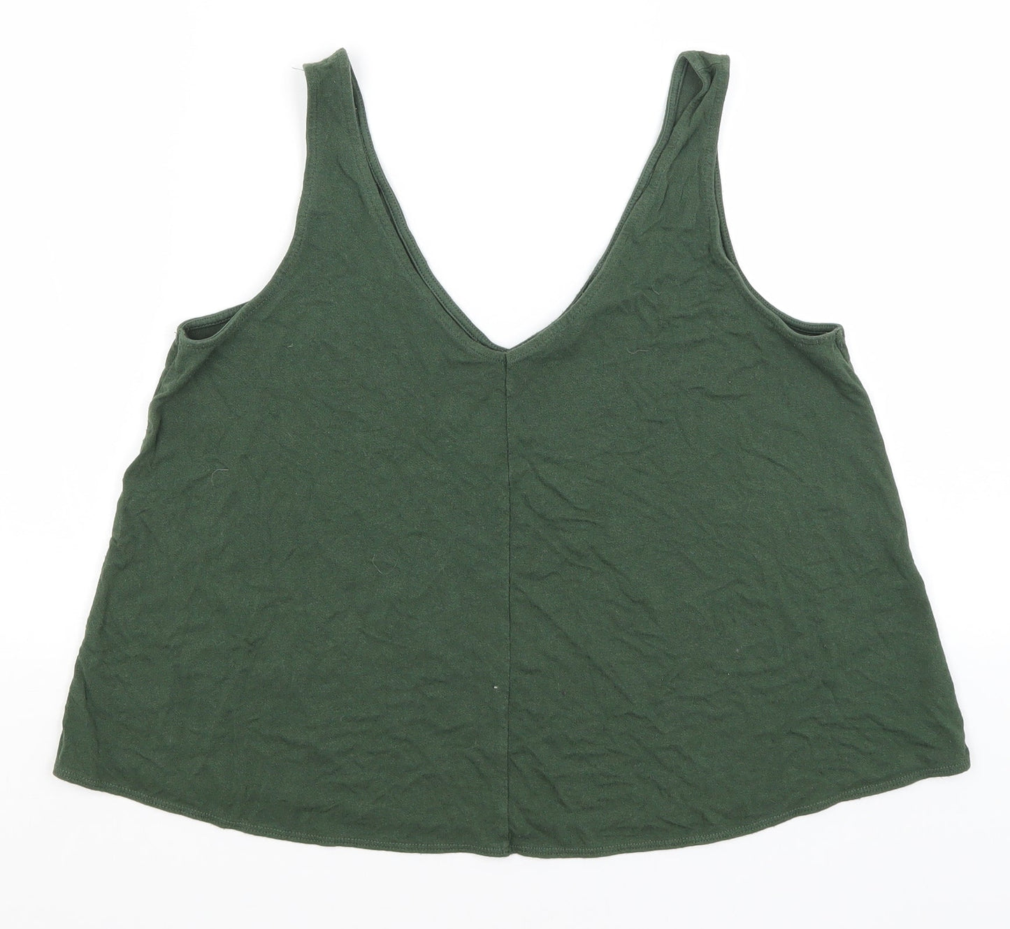 Womens UK Size 10 Topshop Green Basic Tank
