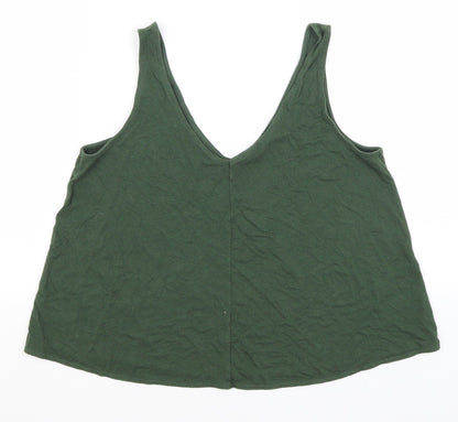 Womens UK Size 10 Topshop Green Basic Tank