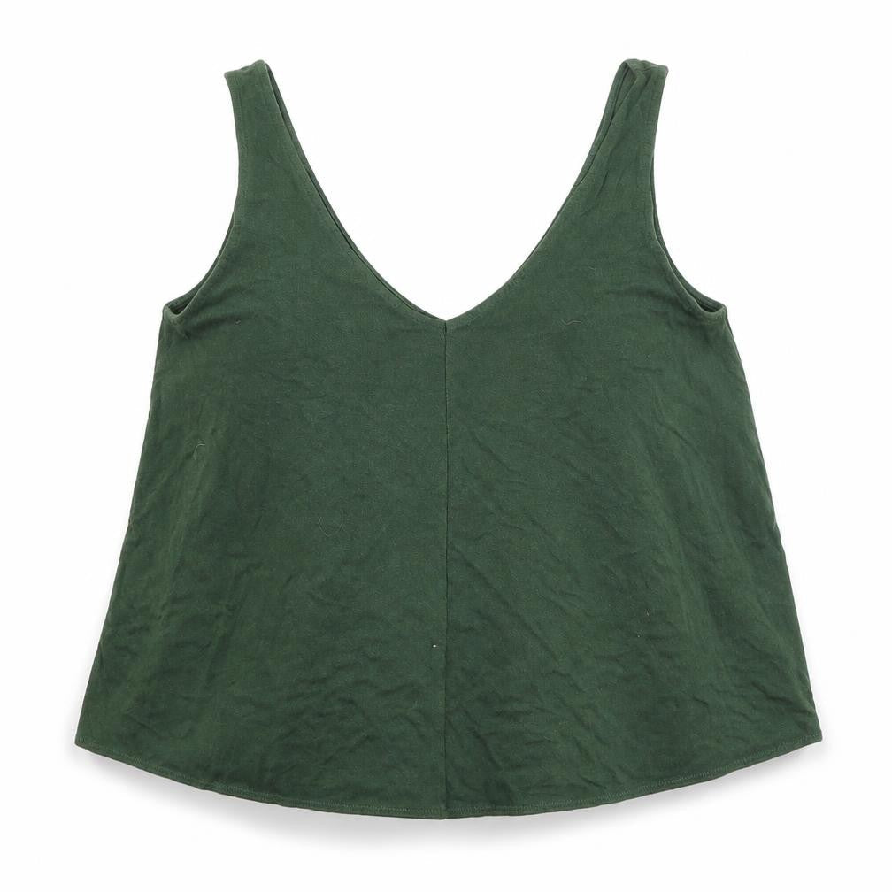 Womens UK Size 10 Topshop Green Basic Tank