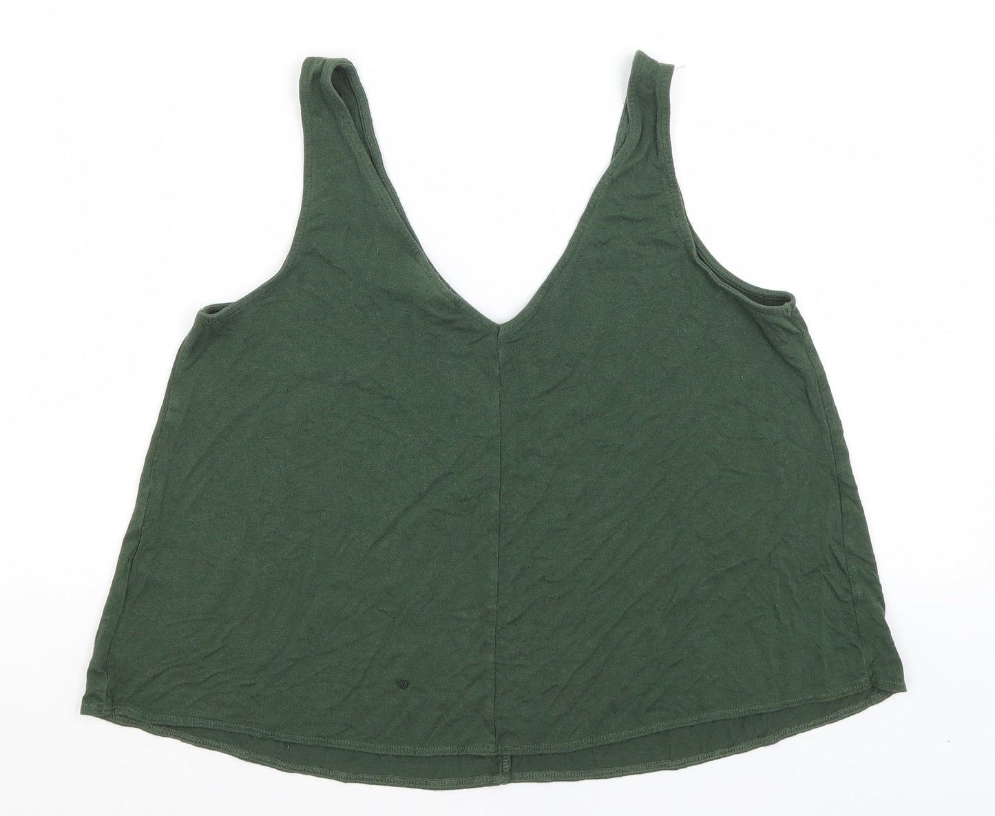 Womens UK Size 10 Topshop Green Basic Tank