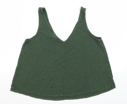 Womens UK Size 10 Topshop Green Basic Tank