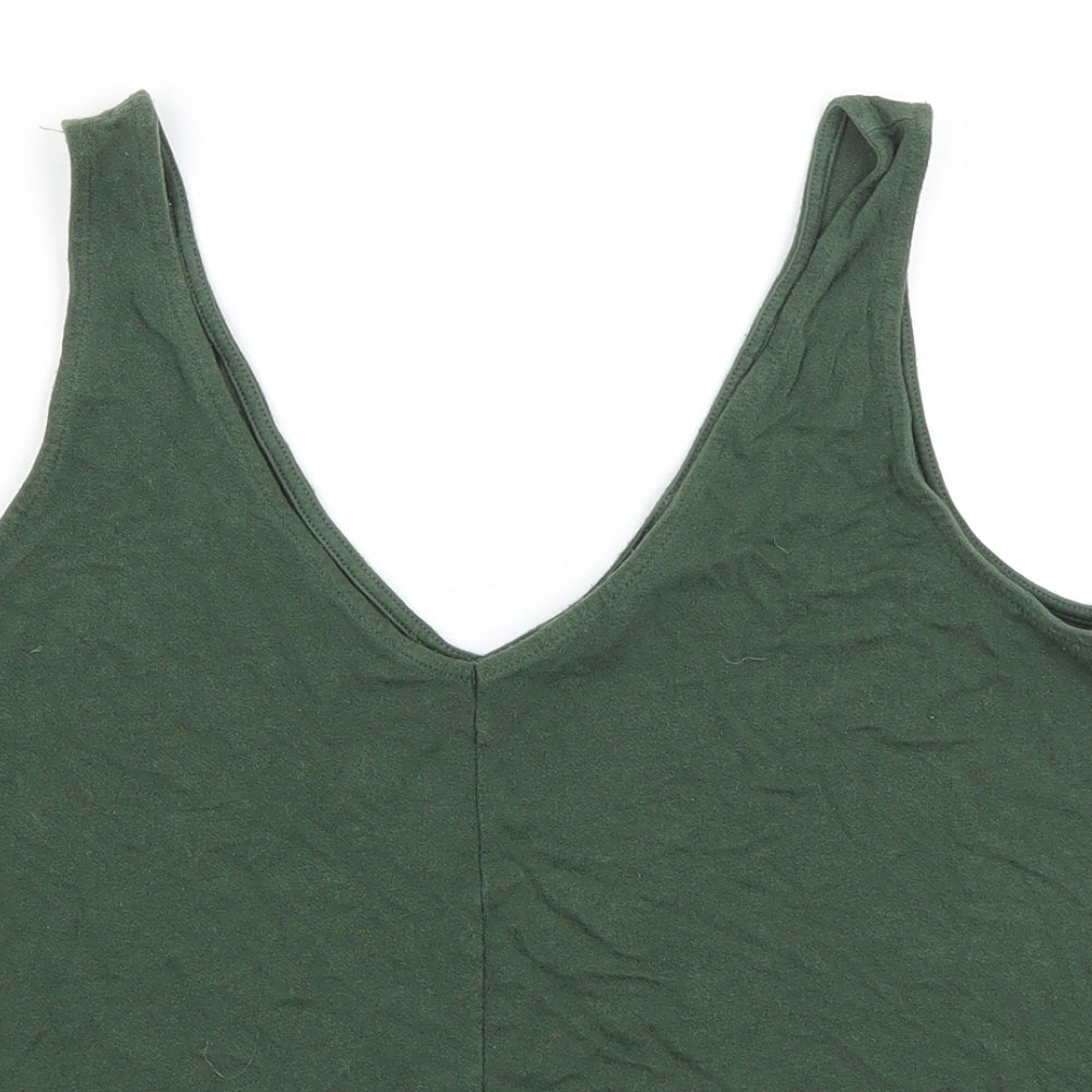 Womens UK Size 10 Topshop Green Basic Tank