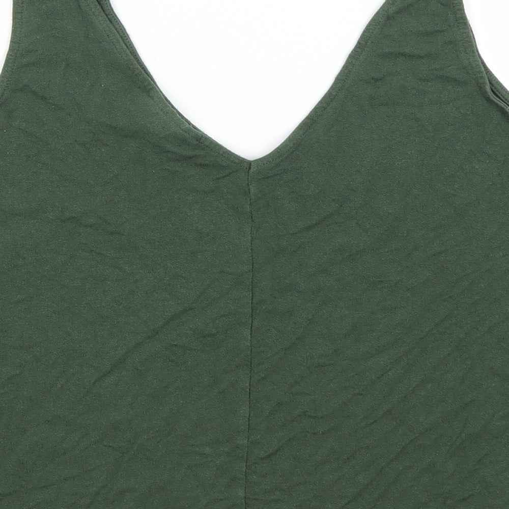 Womens UK Size 10 Topshop Green Basic Tank