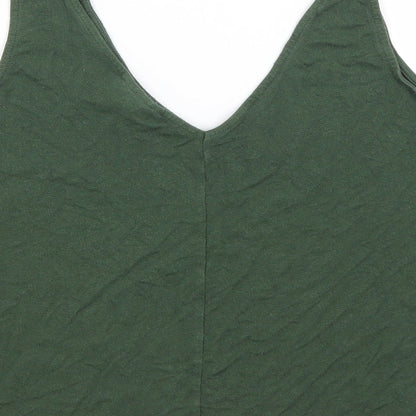Womens UK Size 10 Topshop Green Basic Tank