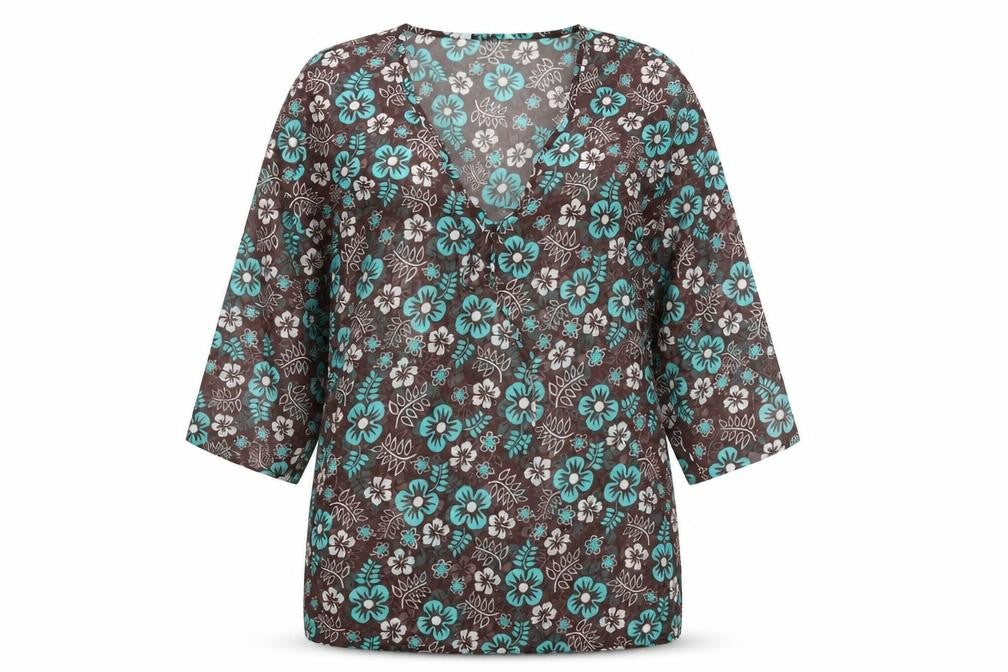 Preworn Womens Brown Floral  Kaftan  Size 14