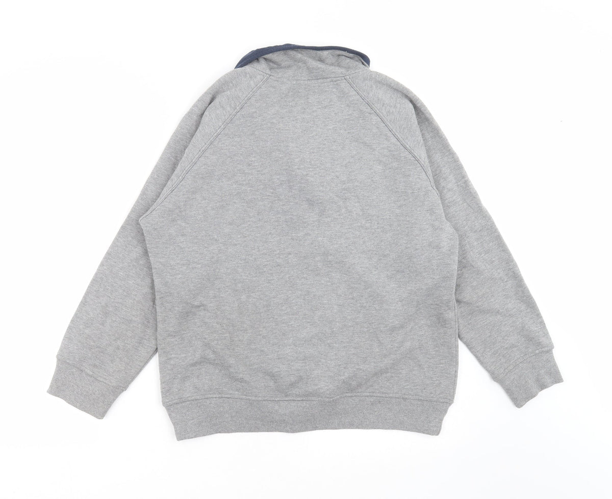 Back view of Amoretti women’s grey pullover sweatshirt, size M