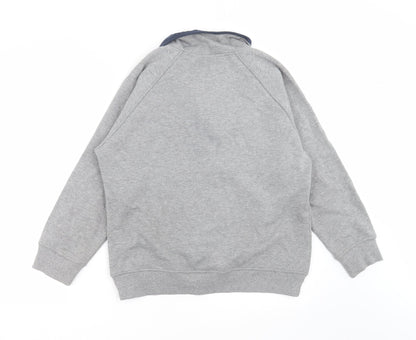 Back view of Amoretti women’s grey pullover sweatshirt, size M
