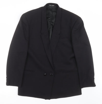 profilo Mens Black Geometric  Jacket Suit Jacket Size 40