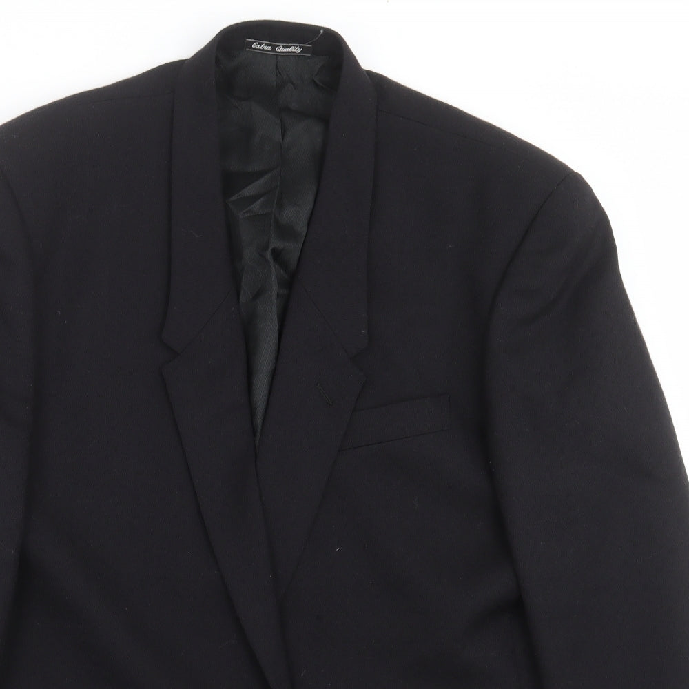 profilo Mens Black Geometric  Jacket Suit Jacket Size 40